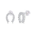 Two moissanite stud earrings on a white background, S925 silver with platinum plating, gift box included