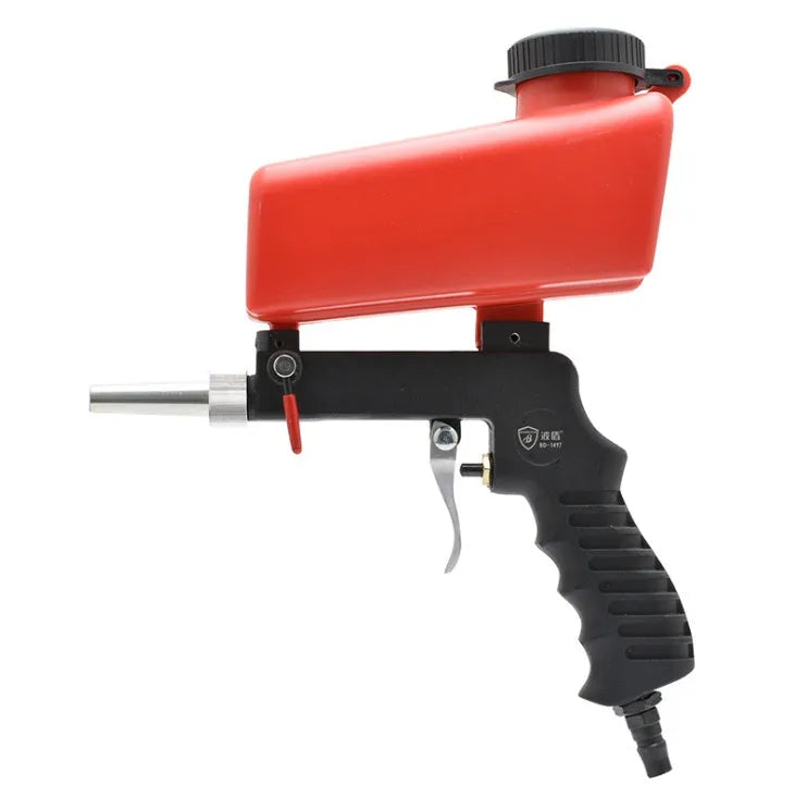 Portable pneumatic sandblasting gun with blue finish and 6.5mm nozzle for workshop surface preparation