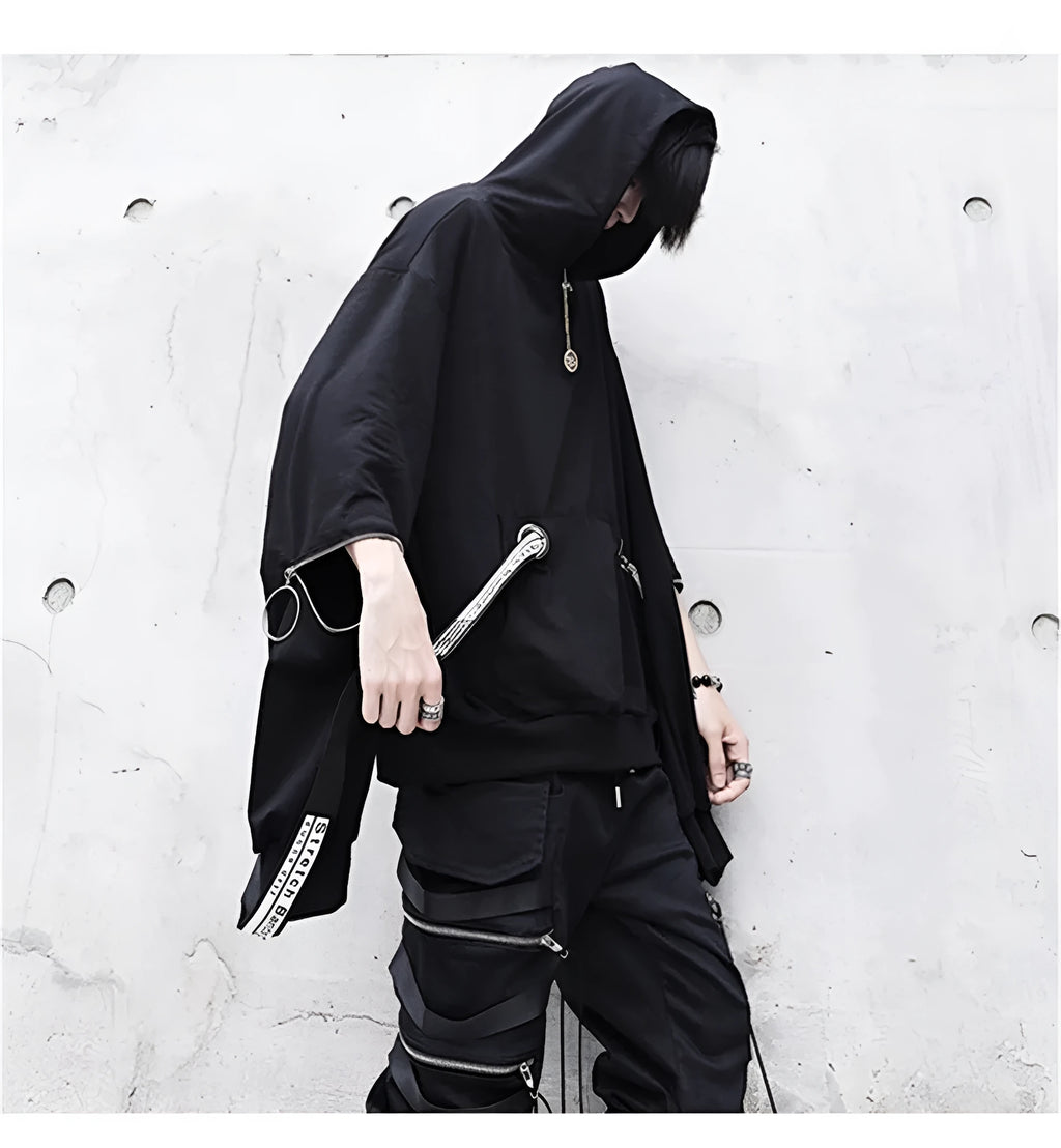 Harajuku hip hop loose hoodie sweatshirt in unisex cotton blend, available sizes S to 3XL, with size chart