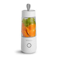 White portable USB blender bottle with 350ml Tritan cup and silicone lifting ring