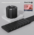 Silicone fitness wrist weight bracelet with Velcro strap in various colours.