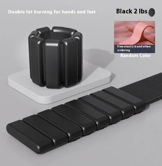 Silicone fitness wrist weight bracelet with Velcro strap in various colours.