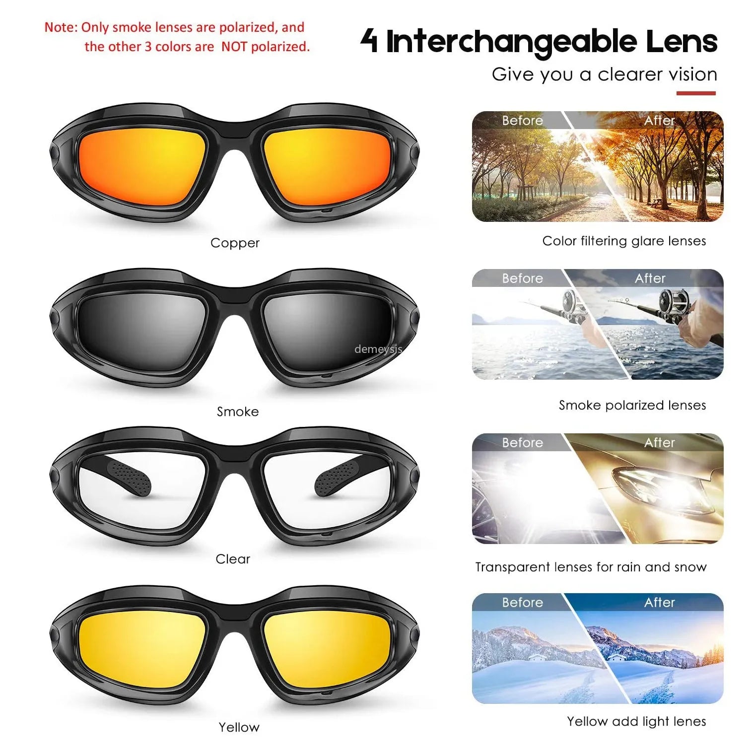 Unisex C5 polarised sport sunglasses with plastic frame and polycarbonate lenses on white background