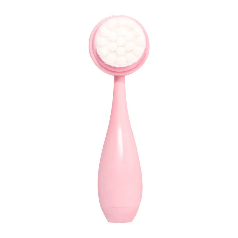 Facial brush with coral fleece hair band set in purple, pink, grey or white colours