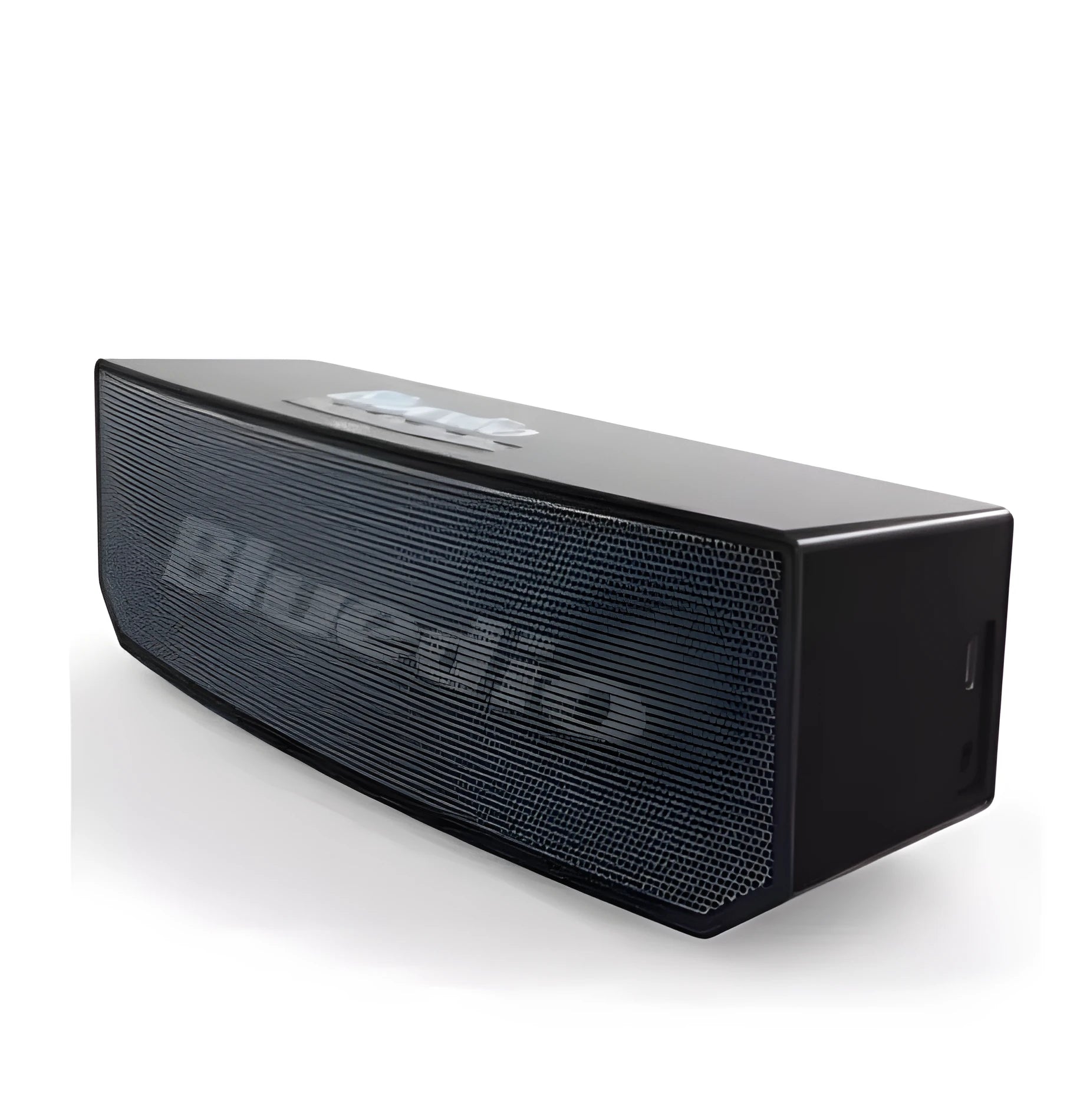Black BS-6 cloud smart speaker showing front grill and compact rectangular body.