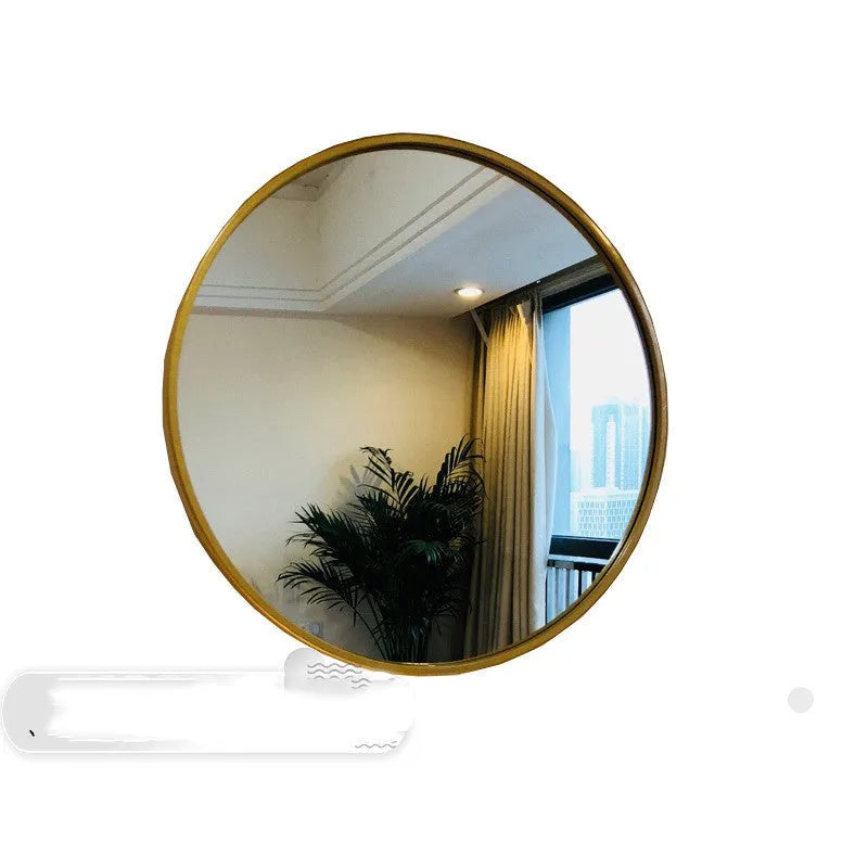 Round iron wall hanging bathroom mirror in black, gold or white colour