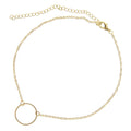 Alloy ring necklace with gold electroplated finish on single-layer chain, individually packed