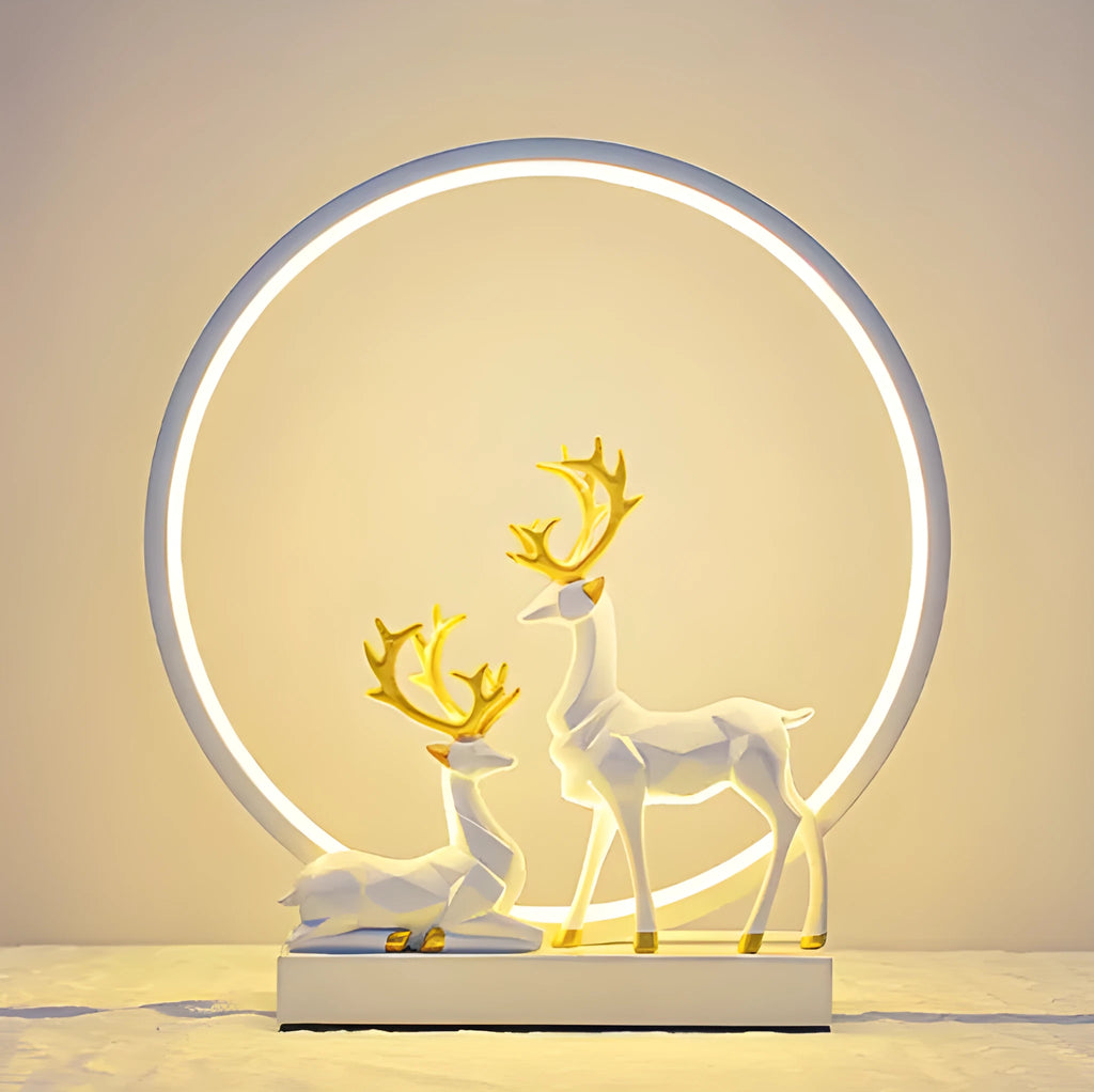 Bride dowry lamp in modern simplicity style available in noble gold or white colours with choice of button or remote control switch