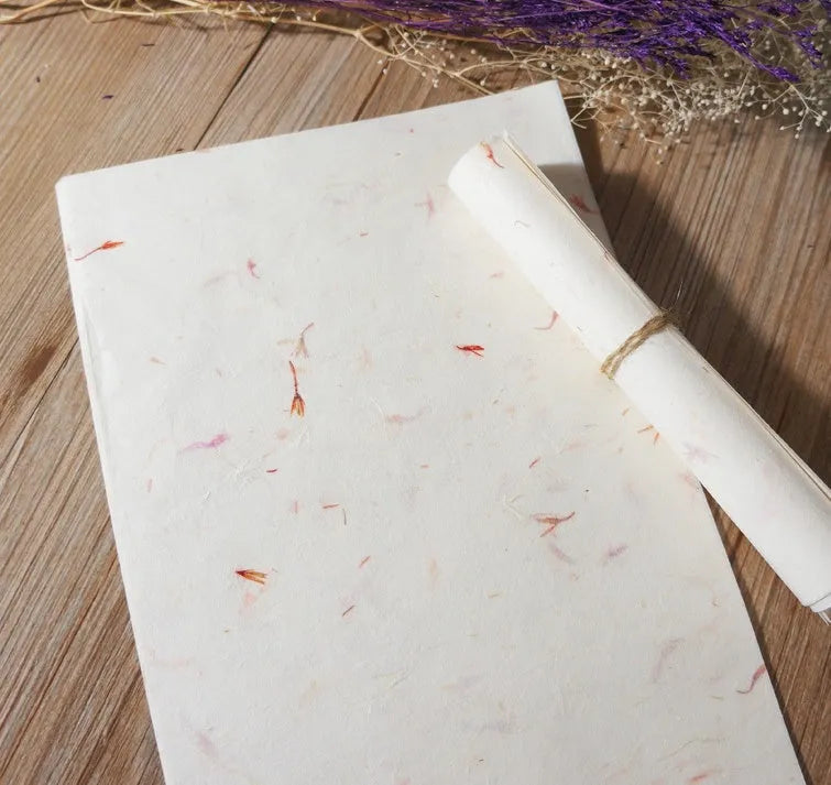 Traditional Chinese painting paper set with floral patterns in four colour variations