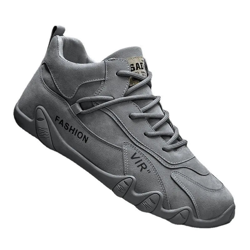 Men's low-cut casual work shoes in black with elastic band fastening and non-slip sole