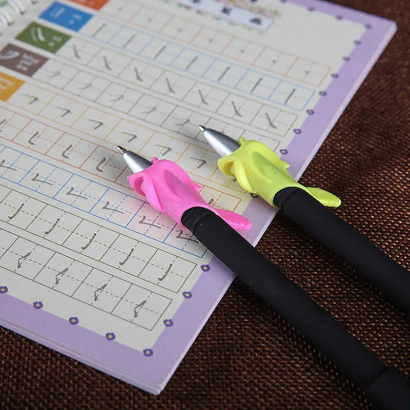 Automatic fade and disappear pen set with clear plastic holder and eight refill cartridges.