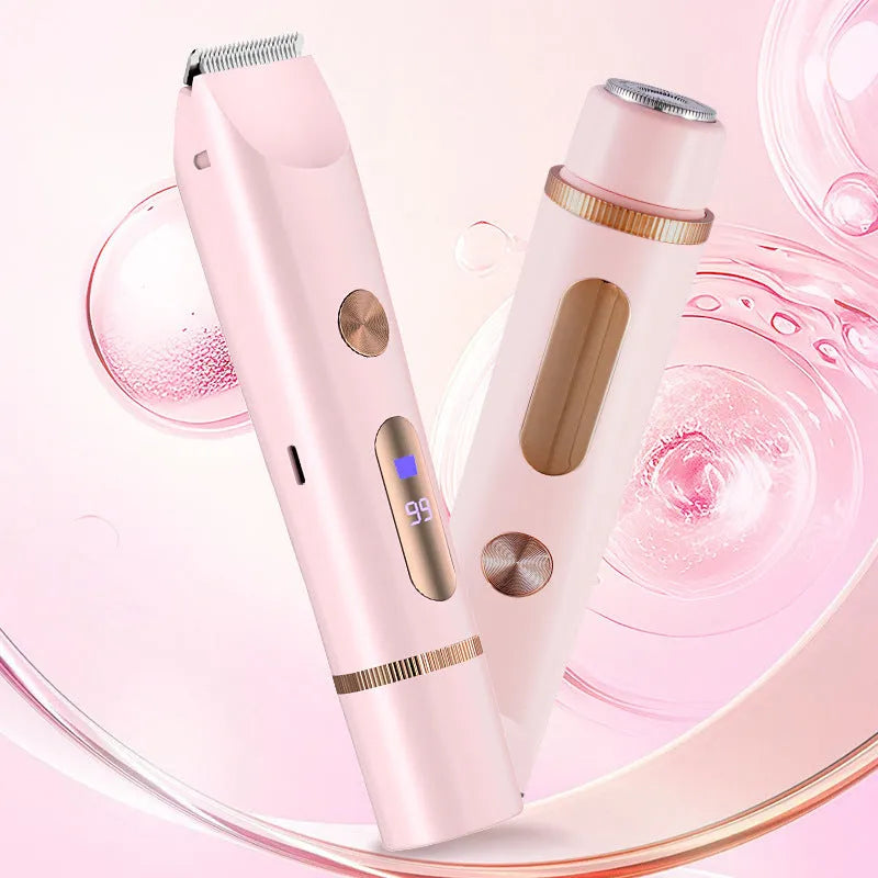 Only Private Parts double-headed electric lady shaver in purple with display screen, mute and USB rechargeable