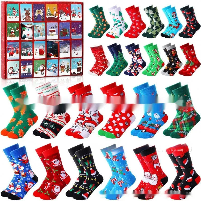 Christmas socks blind box resin ornament in one of seven colour designs for holiday decoration