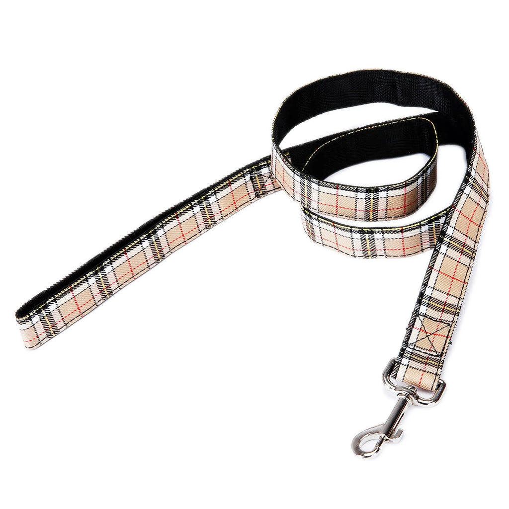 Black Christmas plaid stripe pet traction rope measuring 120cm long