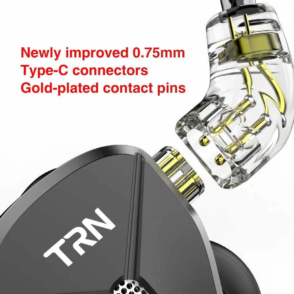 Black in-ear mobile phone headset with 3.5mm straight plug and silicone sleeves