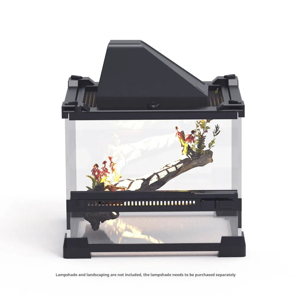 Transparent glass cylinder for lizard and turtle climbing in terrarium