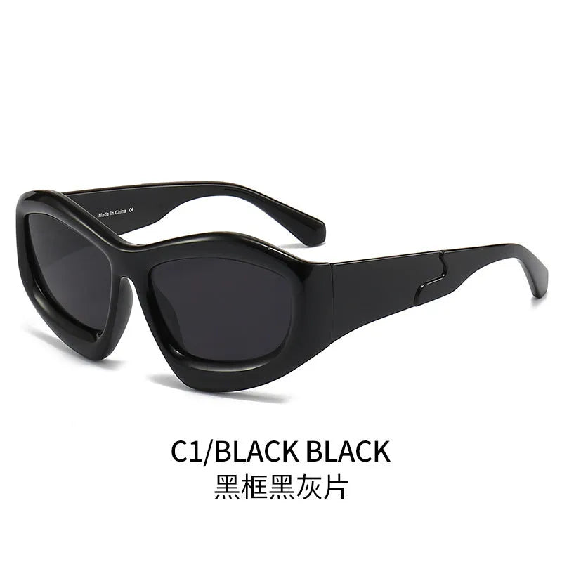 Concave shape bubble lens sunglasses with UV protection in multiple frame colours for outdoor activities