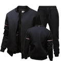 Outdoor sports baseball uniform two-piece set in black, white, and navy blue, polyester fabric, sizes S to XXXXL