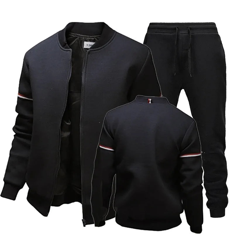 Outdoor sports baseball uniform two-piece set in black, white, and navy blue, polyester fabric, sizes S to XXXXL