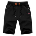 Men's ice silk cotton beach shorts in light grey, breathable summer sports shorts with elastic waist