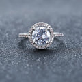 Zircon ring with paktong band in explosion of Europe style, available in sizes 5 to 10.