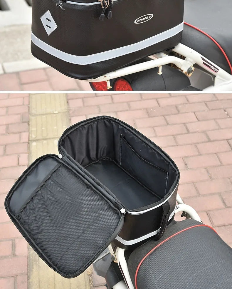 Black waterproof 12 litre car storage bag for bicycle rack equipment organisation