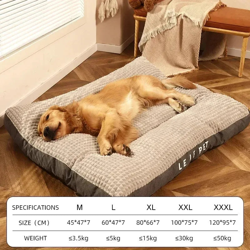 Soft fleece pet bed with detachable cushion mat in coffee colour for medium-sized dog