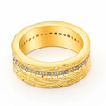 Women's gold geometric ring with Zircon stone on copper band