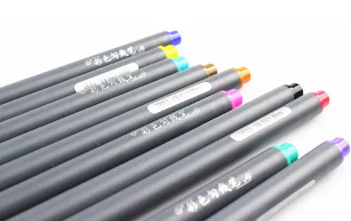 Ten 0.38mm hook line technical drawing pens for architecture and design, 15.8 cm long.