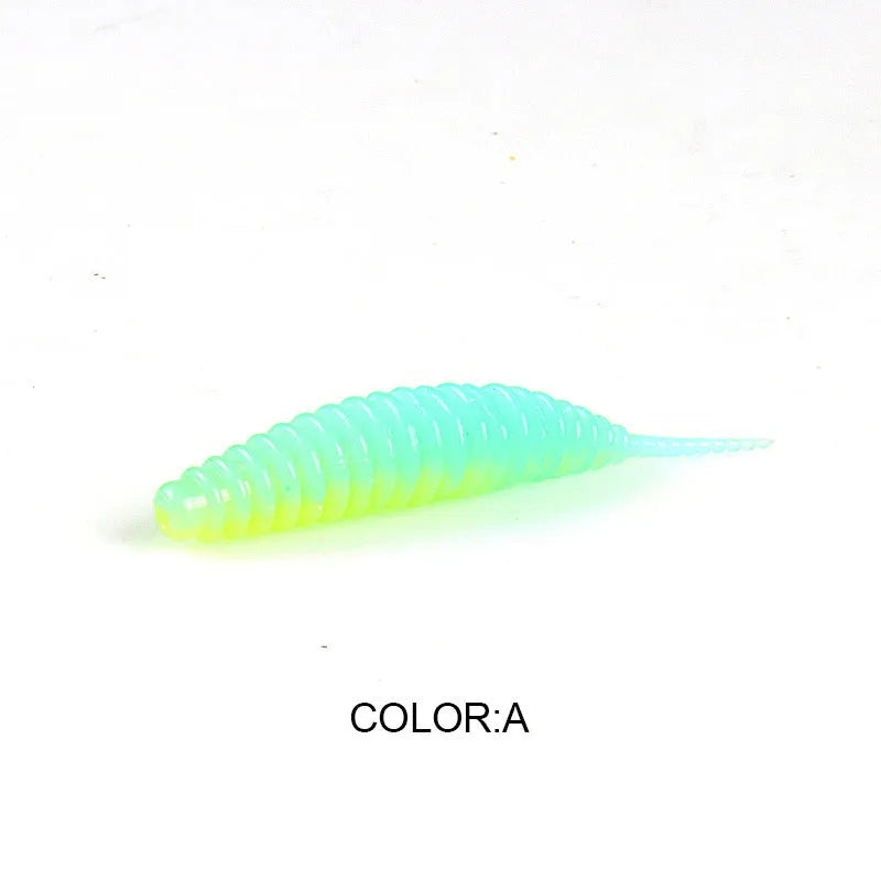 49mm 0.9g micro soft worm lure in colour option, pack of 20 for freshwater fishing