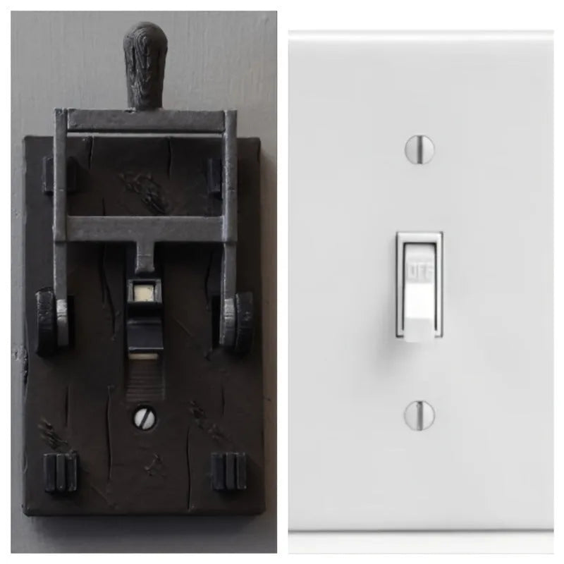 DZ1V1 mechanical switch plate with retro design for exposed installation