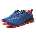Men's outdoor running hiking shoes with breathable mesh upper and rubber sole in black