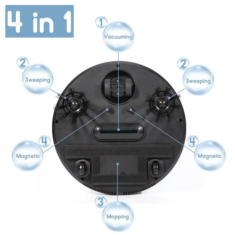 Smart home sweeping robot with ABS housing, 27cm x 27cm x 6.5cm, 2400mAh battery