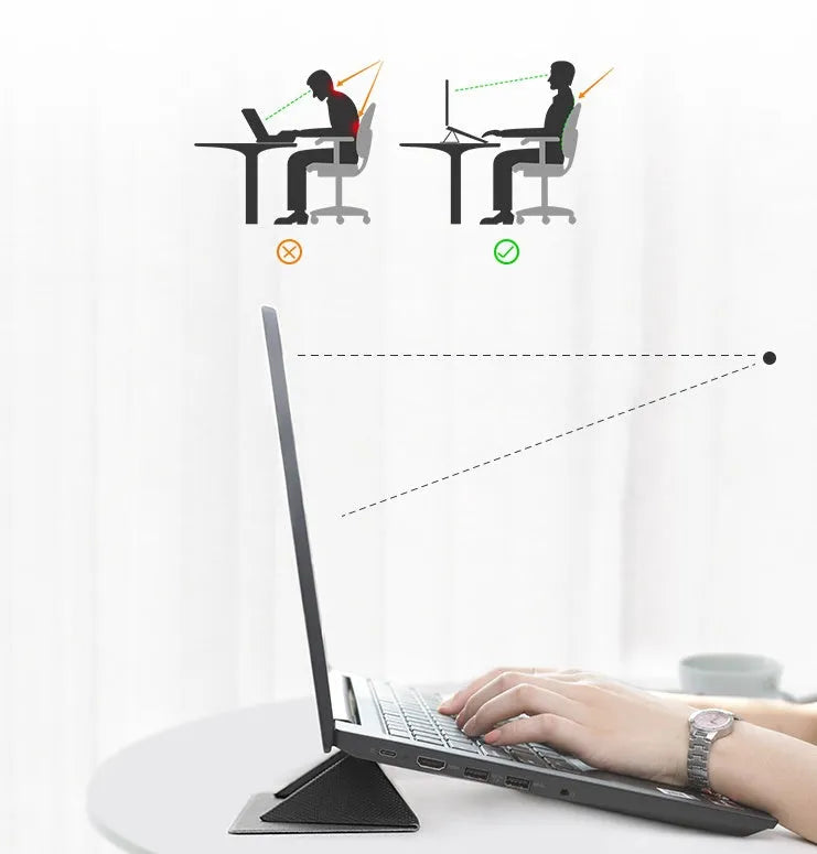 Blue portable laptop cooling bracket showing foldable design with anti-slip surface