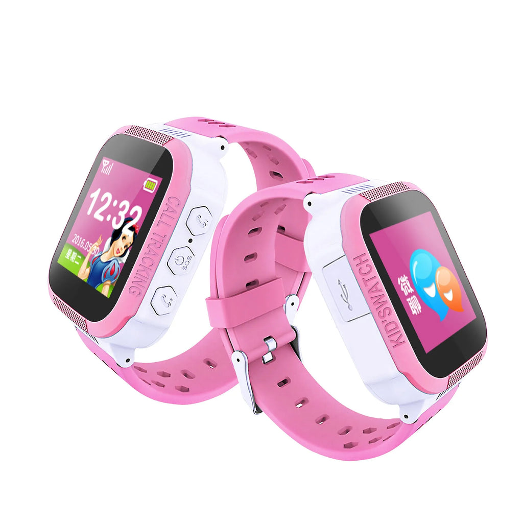 Blue children's phone watch with 1.44-inch screen showing time display