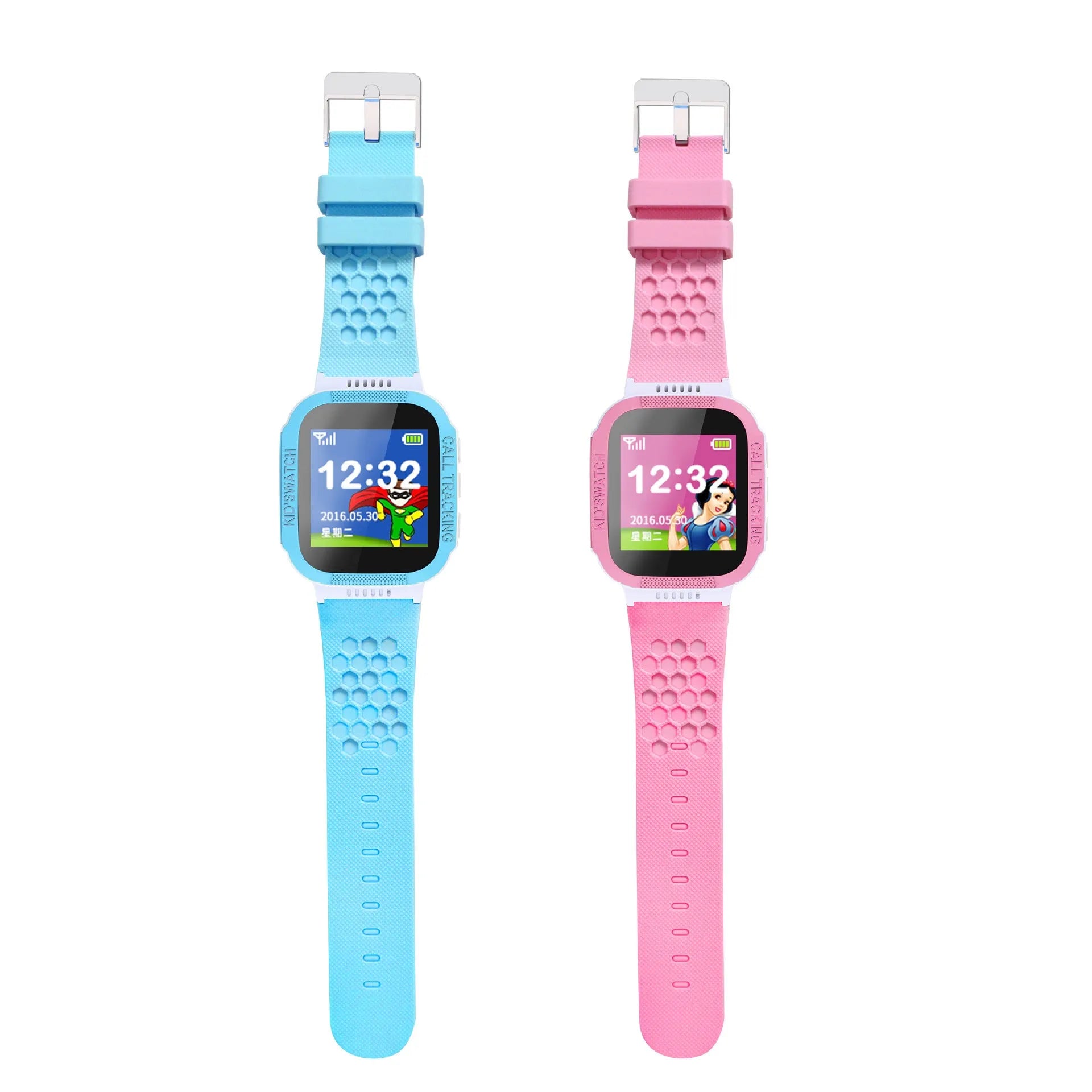 Blue children's phone watch with 1.44-inch screen showing time display