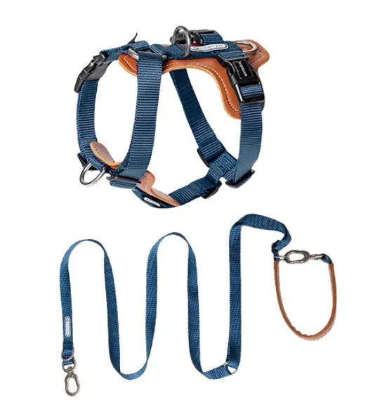 Dog rope leash multifunctional explosion-proof chest strap double pull in cardamom red for pets