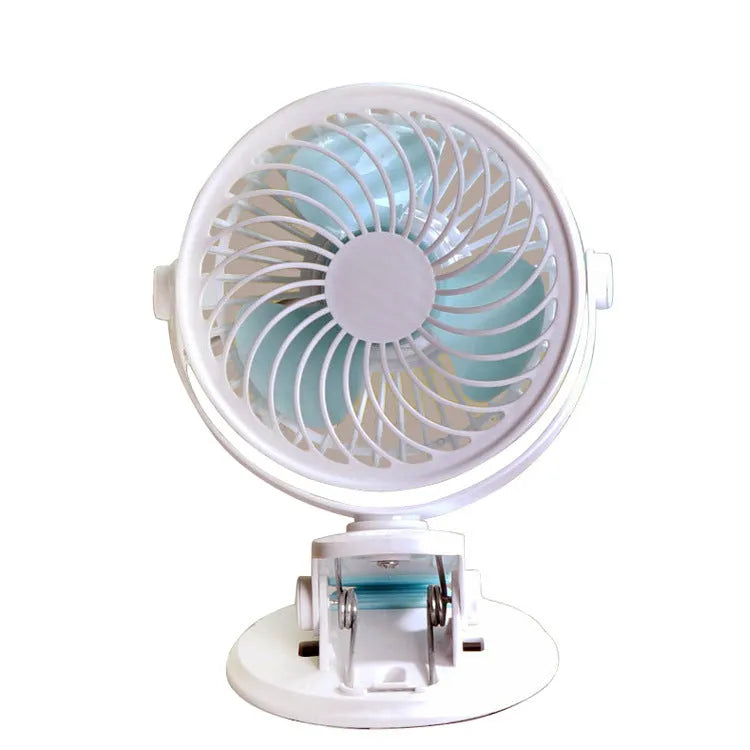 USB quiet desk fan with brushless motor, available as clip-on or floor-standing style