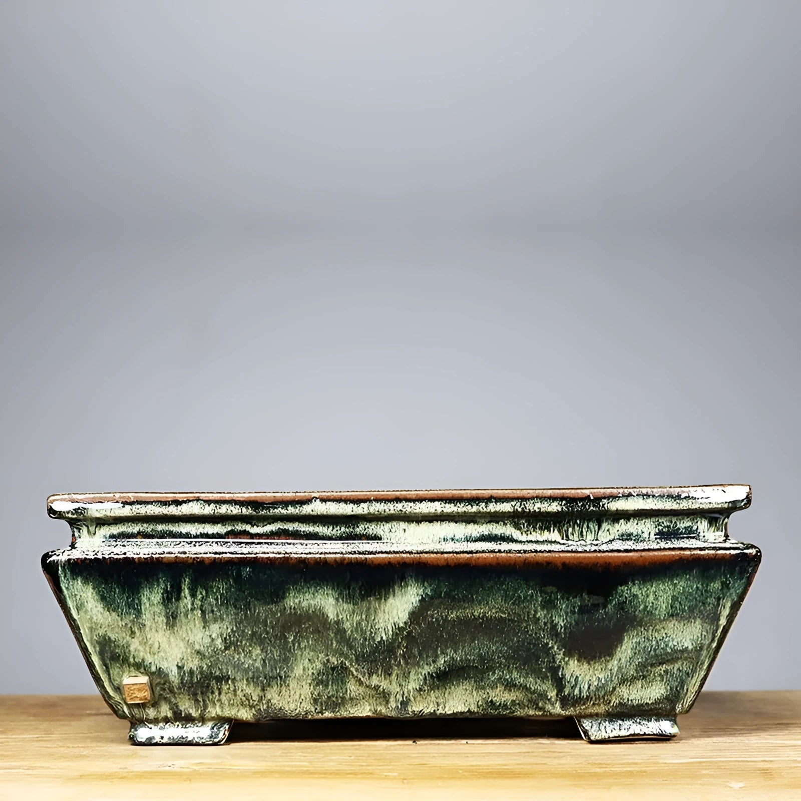 Rectangular ceramic flower pot with dark Jun glaze in large size 37 from Foshan