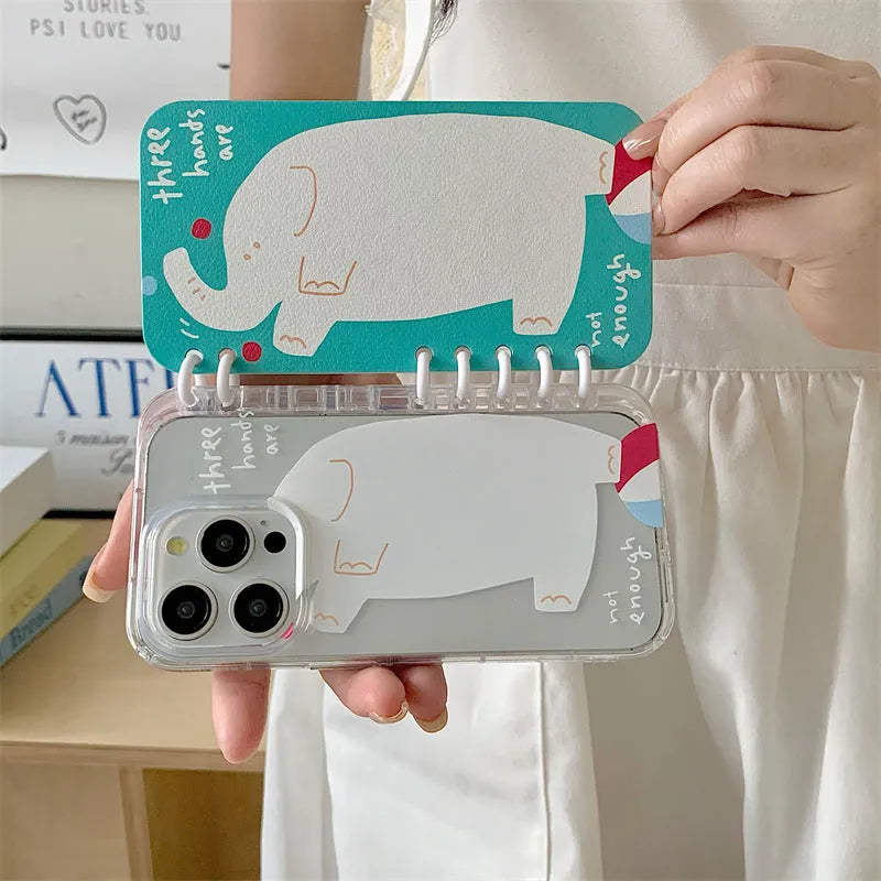 Shockproof TPU phone case with cartoon elephant design for iPhone, full coverage protective cover