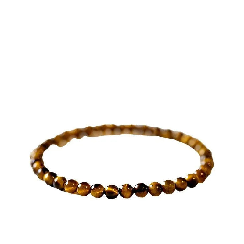 Tigereye stone bracelet with geometric round beads in New Chinese style design