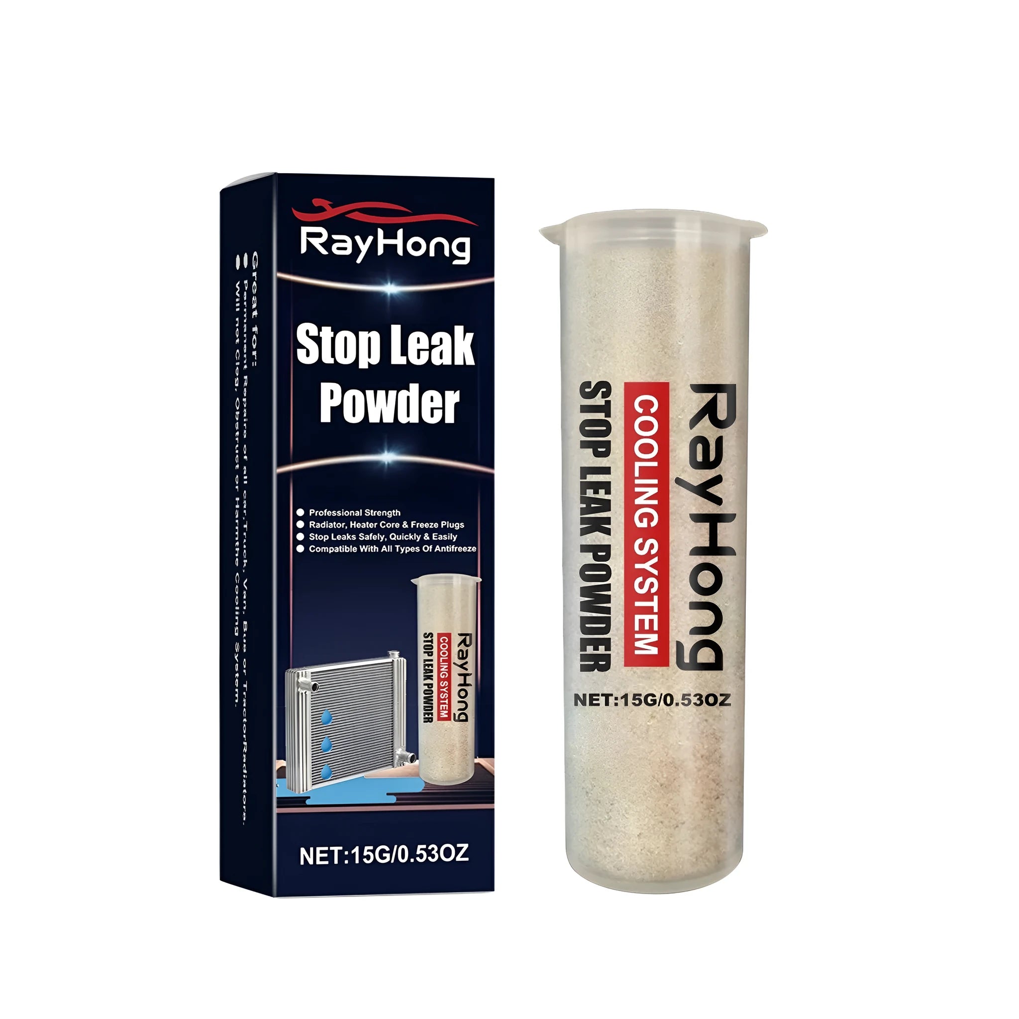 Fix-A-Flat Stop Leak Powder 2.5x8.8cm sachet for sealing minor plumbing and automotive leaks