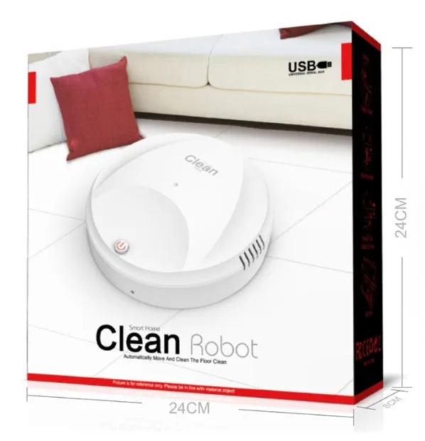 Smart vacuum cleaner charging version in black on a wooden floor with automatic obstacle sensing
