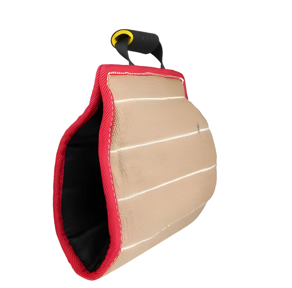 Yellow dog training bite sleeve made of thick linen and cotton felt with external handle, 45x26x13 cm, for medium-sized young dogs