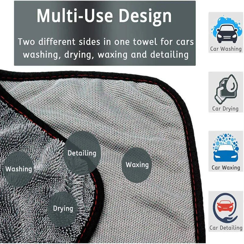 Grey 40x40cm microfiber car wash towel for automotive drying