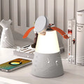 3-in-1 Magnetic Wireless Charging Bluetooth Speaker Night Light in gray finish showing device on a desk