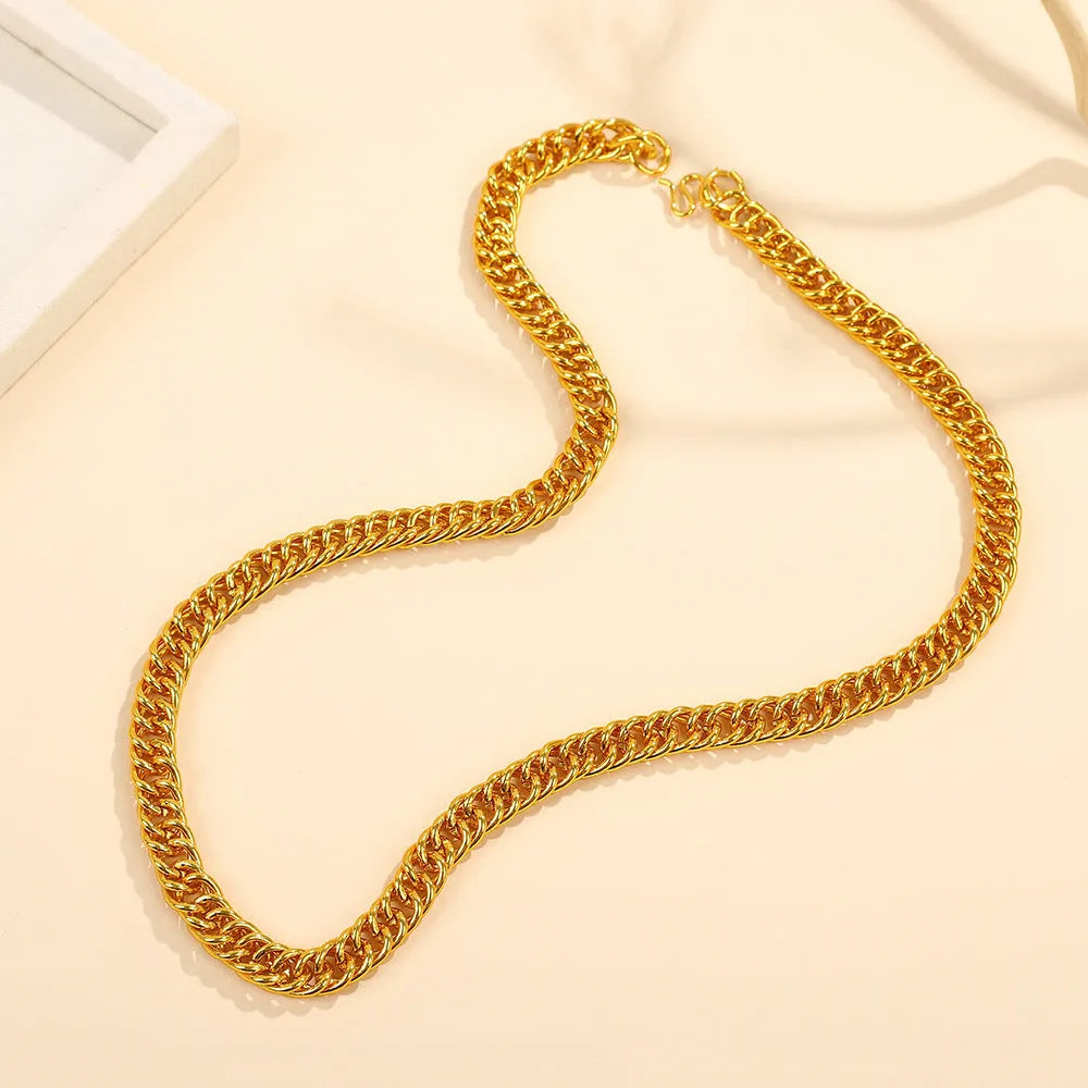 Alloy snake bones chain necklace in titanium steel finish with bones pattern, one of eight colour style options