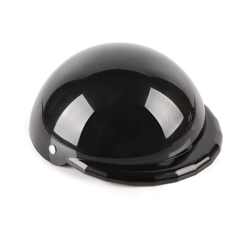 Plastic dog motorcycle helmet in pink, white, black, yellow, blue, orange or purplish red with three size options