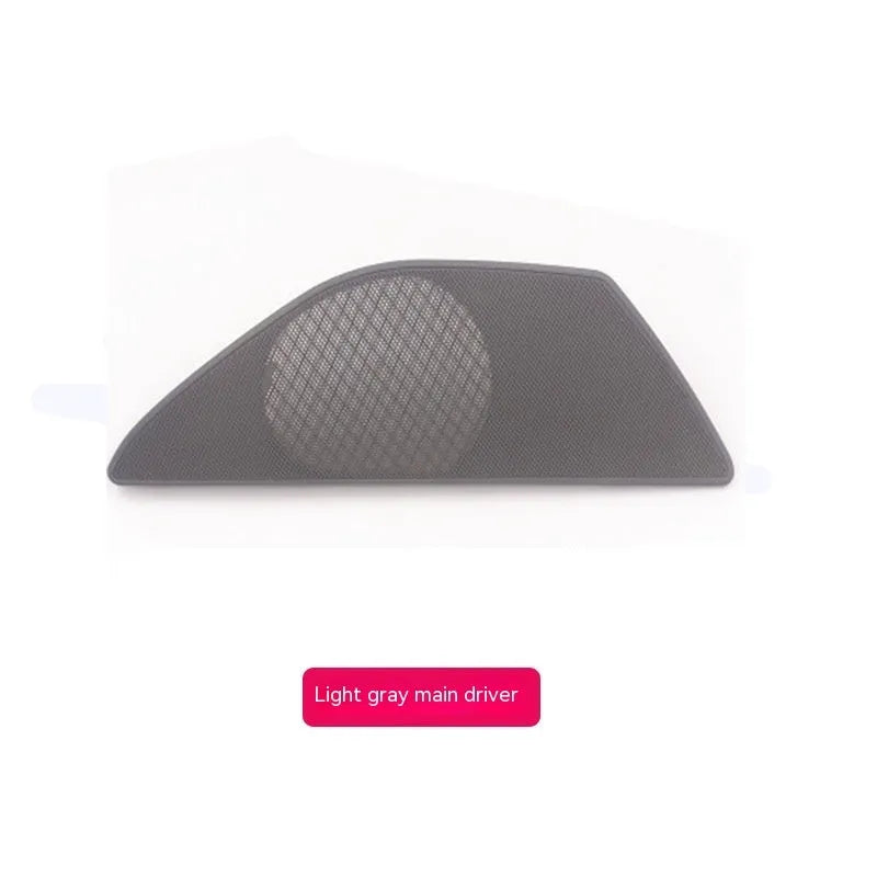 BMW 5 Series door speaker cover trim part in ABS PC plastic, shown in a beige colour.