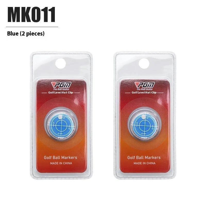Golf hat clip ballmarker test balance tool plastic non-rust red and blue options 25mm diameter